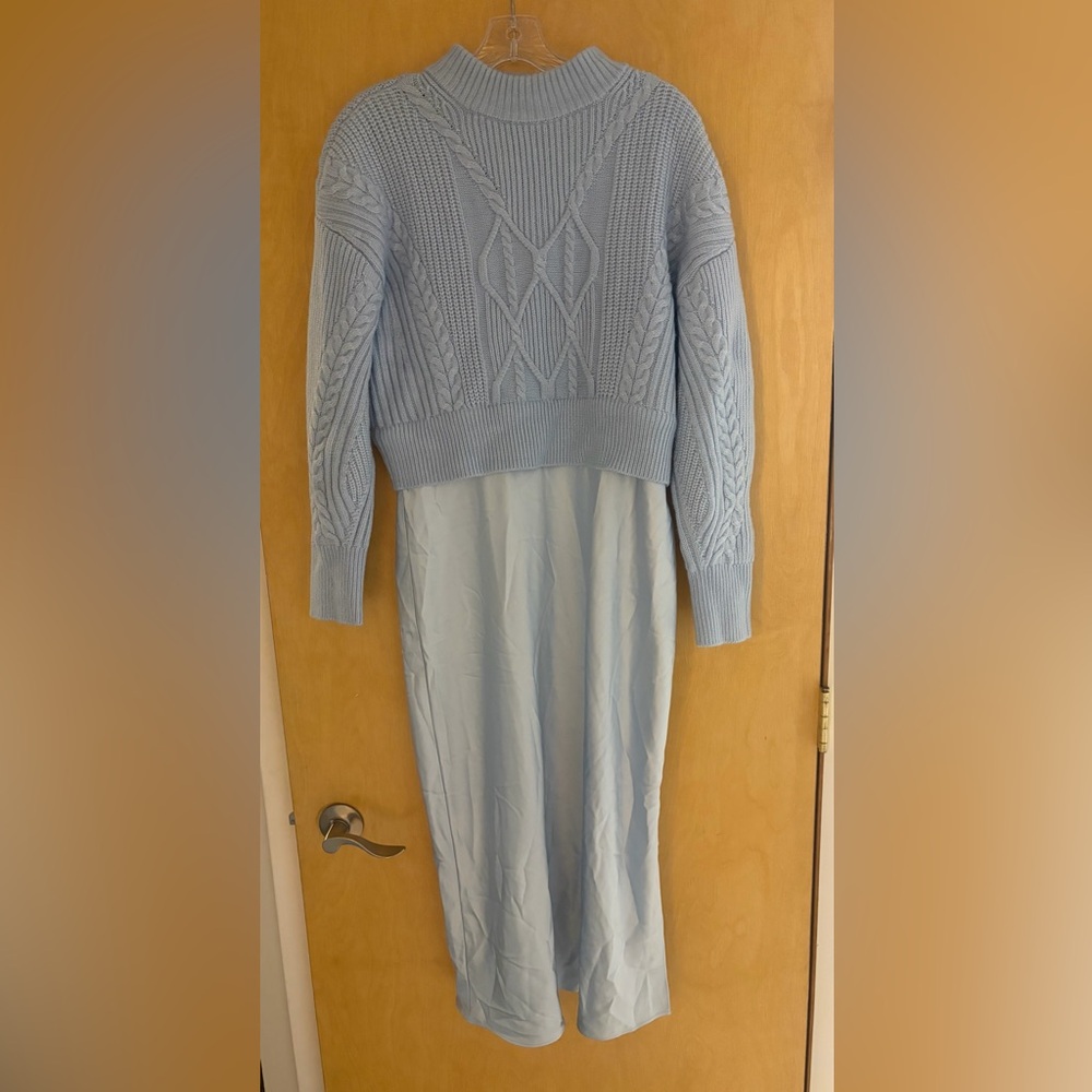 dh NEW YORK Light Blue Long Sleeve Dress